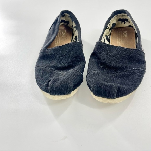 TOMS Classic Canvas Black Textured Woven Casula Slip Ons size 6 - Picture 5 of 8